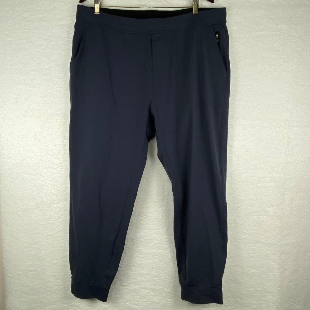 Public Rec All Day Every Day Joggers Mens 40/30 Navy Blue Nylon Spandex Tapered